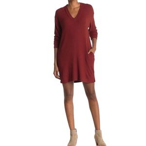 Socialite V-Neck Drop Shoulder Brushed Knit Dress